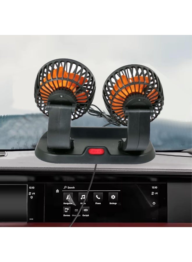 AGC Double-Headed Vehicle Fan, 360° Rotatable Dual Heads, Ultra Quiet, Strong Wind, Adjustable Speed, USB Powered, Ideal for Cars, Trucks, Office and Camping. - Image 4